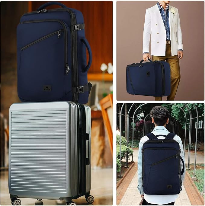 MATEIN Extra Large Mens Travel Backpack Carry on, Expandable Traveling Backpack for Men Airline Approved, Water Resistant Business Casual Daypack, Traveler Gift, Blue | Airline Approved, Water Resistant, Business Casual Daypack for Traveling, Internati... - Image 7