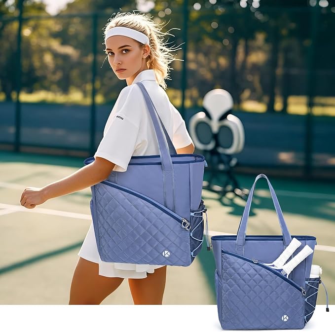 KAVIGOR Pickleball Tote Bag for Women with Fence Hook, Quilted Pickleball Bag Holds 3-4 Paddles with Shoe Compartment - Image 2