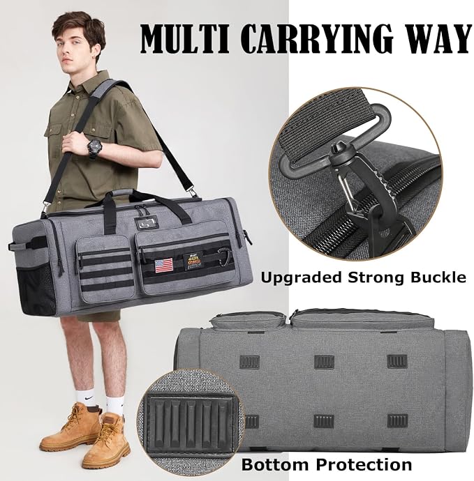 130L Extra Large Duffle Bag for Men, Heavy Duty Large Duffle Bag for Travel with Shoe Compartment, XL Sports Gym Equipment Bag for Hockey Football Baseball Basketball & More - Image 5