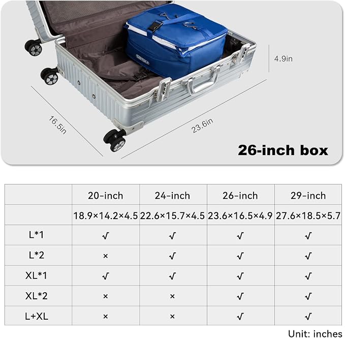 TABITORA Portable Hanging Travel Shelves Bag Packing Cube Organizer Suitcase Storage Large Capacity - Image 6