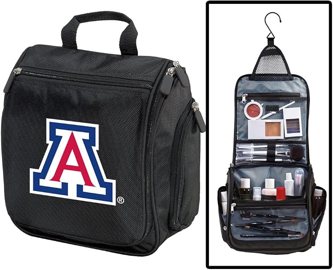 Broad Bay University of Arizona Toiletry Bags Or Hanging Arizona Wildcats Shaving Kits (Multi Color - Black) by BroadBayPersonalizedGifts
