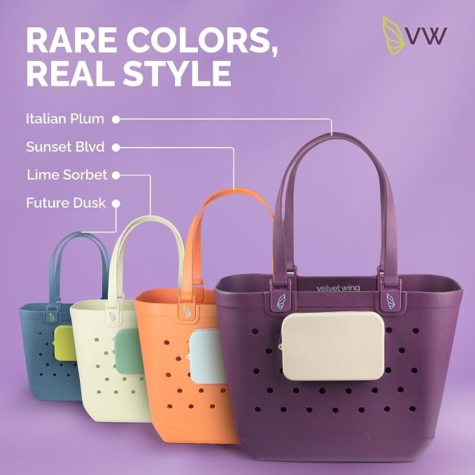 Large Rubber Beach Tote Bag - Waterproof Bag With Sand Proof Pouch For Beach, Travel, Pool (13.7" x 9.4" x 18.9") - Image 8
