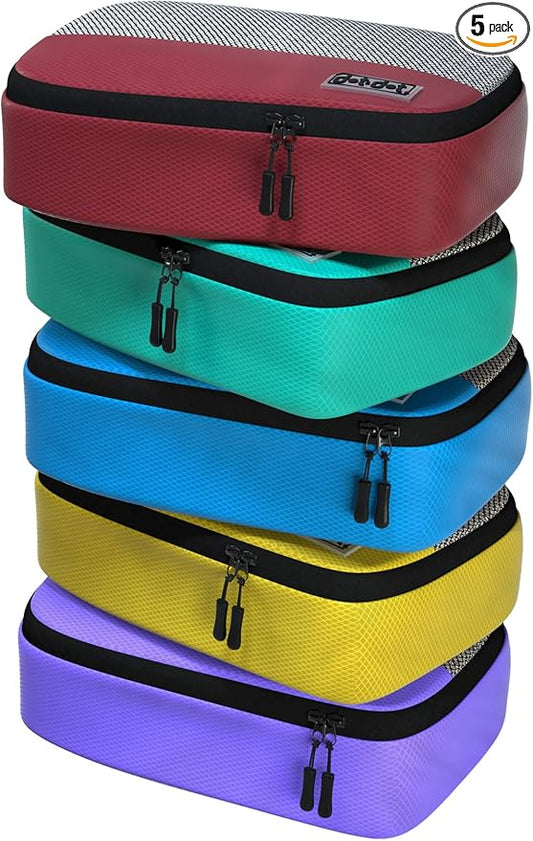 Small Packing Cubes for Travel - 5pc Packing Cubes for Suitcases - Lightweight Luggage Organizer Bags (Non-Compression) by DotDot