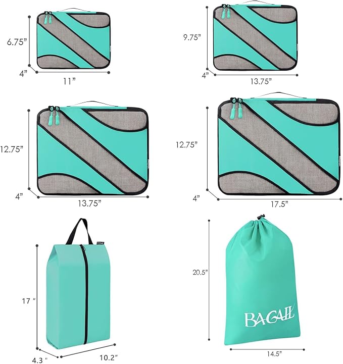 BAGAIL 6 Set Packing Cubes,Travel Luggage Packing Organizers - Image 2