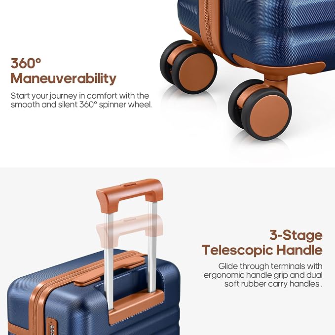 Luggage Sets 7 Piece, Durable Hardside ABS Carry on Luggage with Spinner Wheels & YKK Zipper TSA Lock, Large Checked Travel Suitcase With Backpack Set for Men and Women,20/24/28 Inch - Image 4