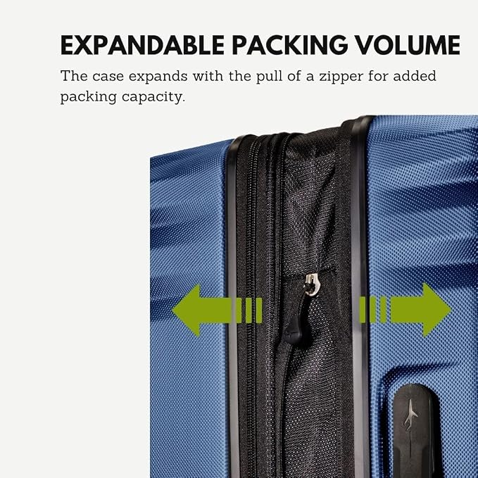 Skyway Nimbus 4.0 Expandable, Durable Hardside, 8 Wheel Spinner, Lightweight Suitcase, Unisex, Stylish, Maritime Blue, Checked-Large 28-Inch - Image 6