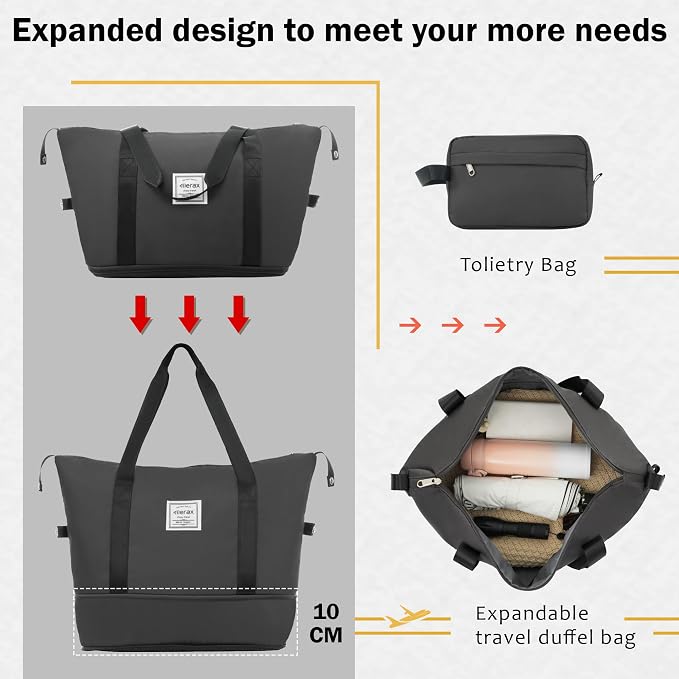 Merax Luggage Sets 2 Piece Suitcase Set, Hardshell 20 IN & 28 IN Suitcase Set with Duffel Bag, Travel Suitcases with Spinner Wheels and TSA Lock(Dark Gray) - Image 5