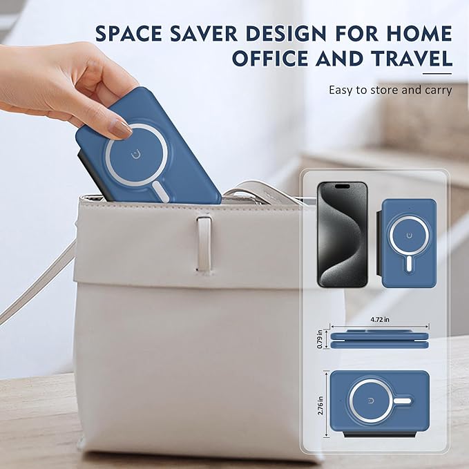 Wireless Charger iPhone - 3 in 1 Charging Station for Apple Devices for iPhone 17 16 15 14 13 12 Pro Max Plus - Foldable Magnetic Charging Pad for Apple Watch Series & Airpods Series