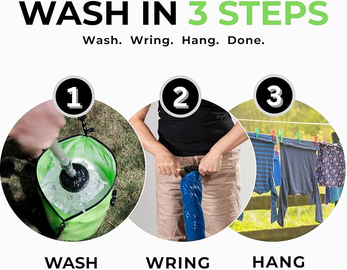 Large Portable Washing Machine | Manual Clothes Washer | Wash real laundry loads without electricity. High-capacity manual washer for camping, caravans, RVs & travel. - Image 5