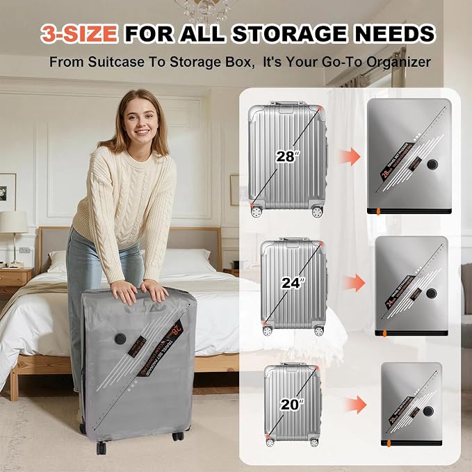 24 Combo Travel Vacuum Bags with Cordless Rechargeable Pump, Portable Space Saver Compression Bag for Clothing, Vacuum Seal Packing Bags for Home Clothing Luggage Organizer Travel Essentials - Image 4