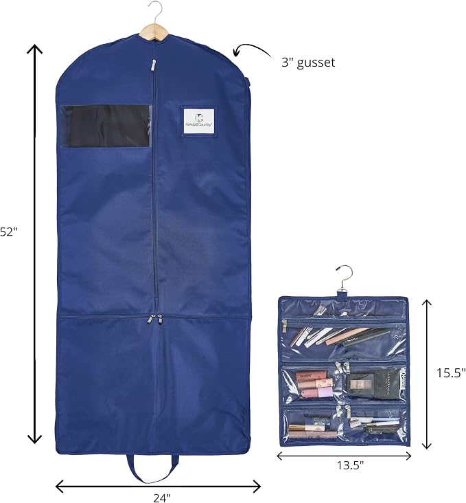 Premium Waterproof Hanging Garment Bag - 52 inch Clothes Bag with Gusset, 4 Pockets, Accessory Pouch & Side Zip for Dance Costumes, Skating, Theatre, Beauty Pageants, Cheer & More. - Image 3