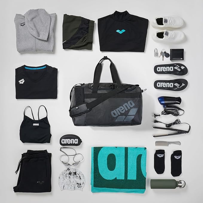 Arena All Set Duffle Bag Overnight Weekender Cabin Size Team Luggage Shoe Compartment Gym Training Gear Equipment Bag for Teens Men Women, Black, 40 Liters - Image 3