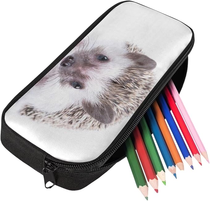 Kids Novelty Animal Backpack and Lunch Box for Boys Girls Student Lightweight 17 Inch School Hedgehog Backpack with Lunch Bag Pencil Case Kids Comfy Padded Black Large Bookbag - Image 5