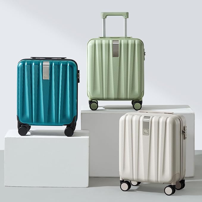 Hanke 16 Inch Underseat Carry on Suitcases with Wheels,Lightweight Hard Shell Carry on Luggage with Wheels for Weekender,Travel Approved Small Suitcase,Travel Luggage for Womem Men,Caribbean Blue. - Image 9