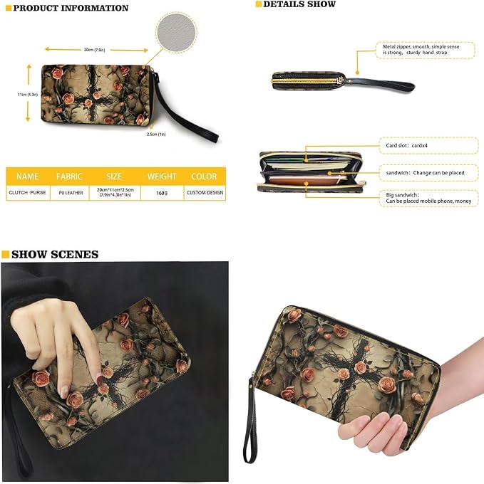 Women Purse Handbags Wallet Sets Leather Shoulder Tote Bag for Women,Top Handle Purse with Wrist Wallet Bag - Image 4