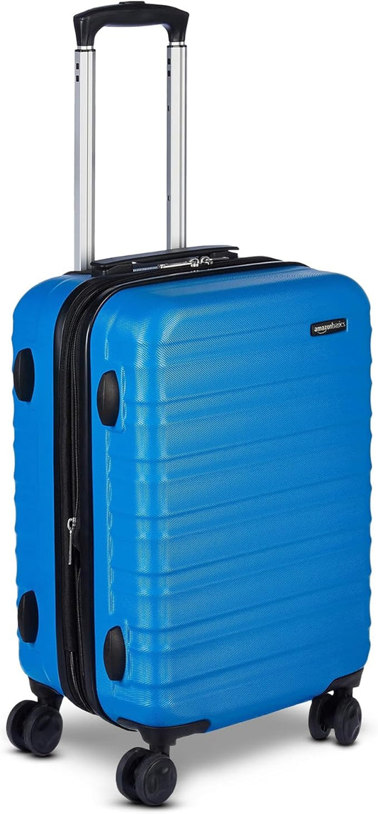 Amazon Basics 21" Hardside Carry-On Luggage with Expandable Space, Scratch-Resistant Surface, Telescoping Handle, Four Multi-directional Wheels, Light Blue by AmazonBasics