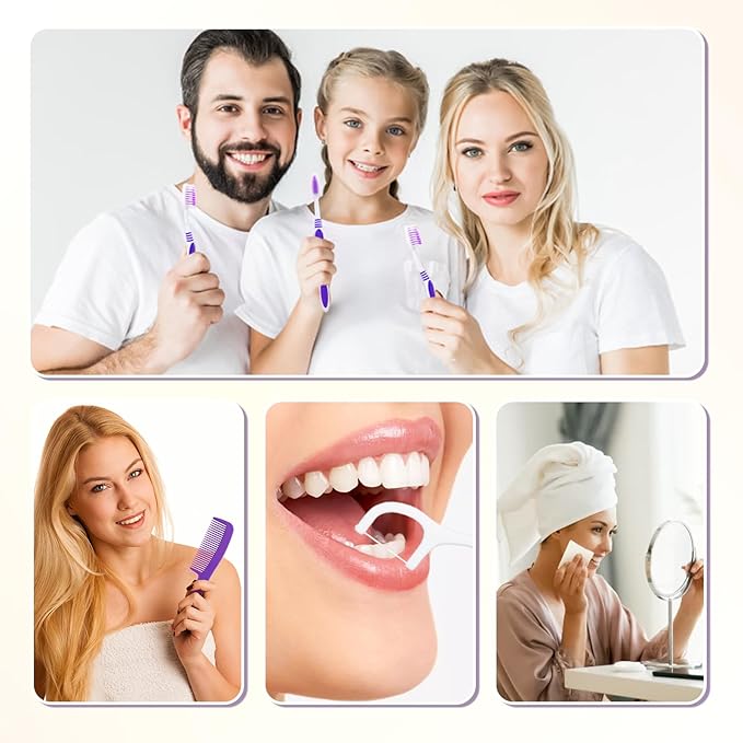 Pack of 100 Hygiene Kit, Toiletry Kit Bulk, Individually Packed, Travel Disposable Hygiene Kit, Homeless Care Package Supplies,Suitable for Hotel, Camping, Travel