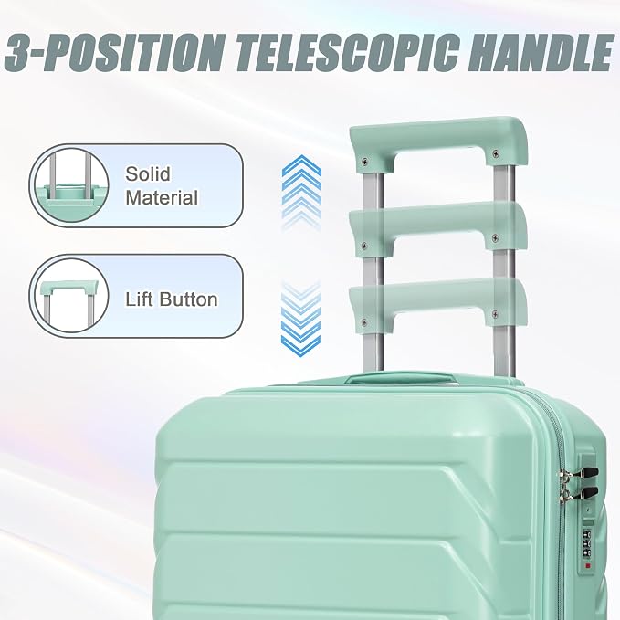 Hardshell Luggage, Lightweight ABS Suitcase with Spinner Wheels, 20/14 Inch - Image 4