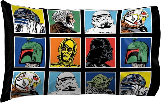 Jay Franco Kids Sheet Set with Fitted, Flat Sheets & Pillow Cover - Ultra-Soft Bedding with Pillowcase for Room Decor, Multi - Star Wars, 4 Piece Full - Image 4