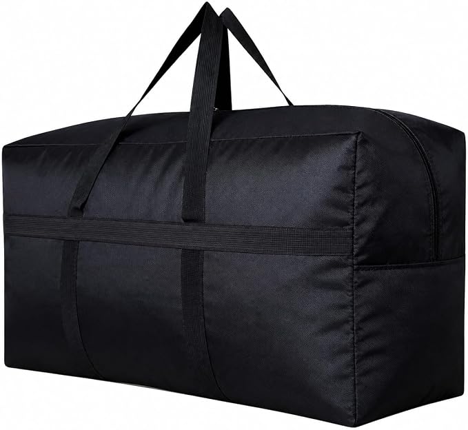 YiKitHom Extra Large Storage Duffle Bag for Travel, Black Oversized Giant Big Traveling Duffle Bag by YiKitHom