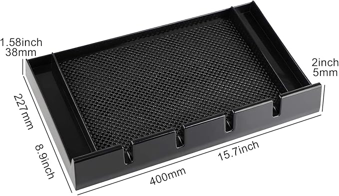Barber Clipper Tray Organizer, Trimmer, Corded Clippers Holder for Hairdresser, Salon Station Haircut Tools Keeper with Anti-Slip Mat - 15.7" L x 8.9" (Rectangle) - Image 6