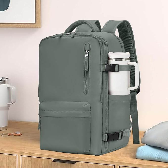 Large Travel Backpack for Women Men Airplanes Carry On Laptop Waterproof Hiking Backpack Person Item Flight Approved Outdoor Sports Rucksack Casual DaypackMochila De Viaje Gym traveling bag Green - Image 2
