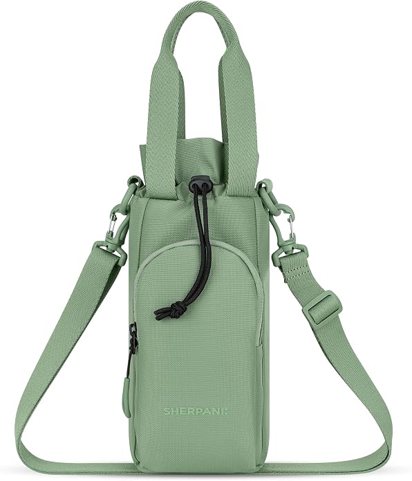 Sherpani Izzie, Water Bottle Crossbody, 32oz Bottle Carrier Bag | Bottle Holder Sling with Phone Pocket, Cross Body Drink Carrier Men Women, RFID Protection for Hiking Camping, Travel Gift by SHERPANI