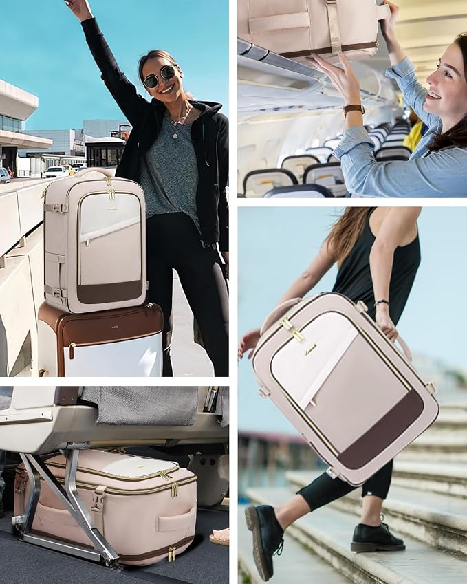 LOVEVOOK 5 Pcs Carry On Luggage 22x14x9 Airline Approved with 40L Laptop Travel Backpack, 20 Inch Carry On Suitcases with Wheels, Rolling Suitcase for Women Men, with TSA Lock Weekender Luggage - Image 3