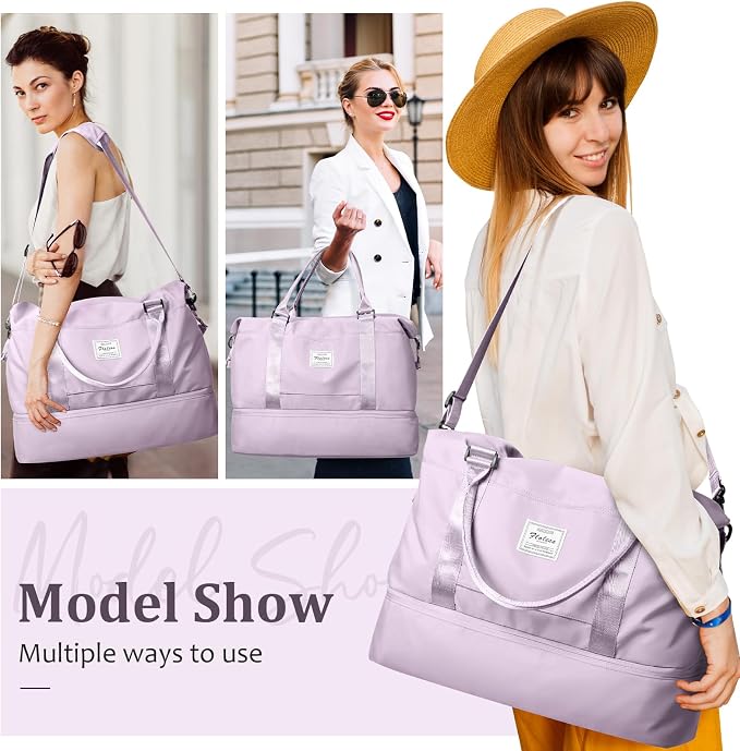 Weekender Bags for Women, Personal Item Travel Bag with Shoes Compartment | Overnight Travel Duffel Bag with Toiletry Bag, Airplane Friendly Carry-On Bag - Image 2