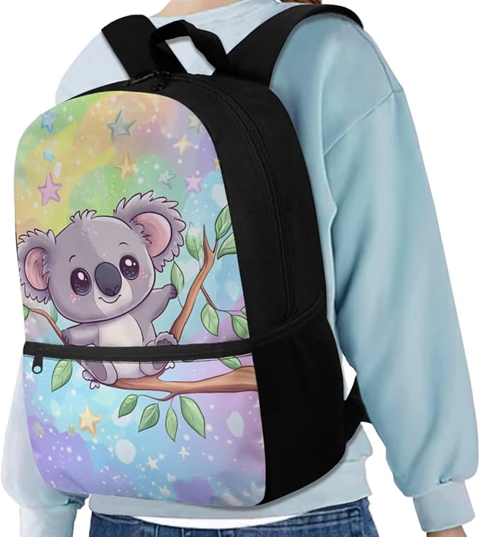 Cute Koala Backpack for Girls Kids Backpack with Lunch Box Water Bottle Carrier with Strap and Big Pencil Case 4PCS Set Bookbag with Front Pocket for School 17" Sturdy Elementary School Bag - Image 2