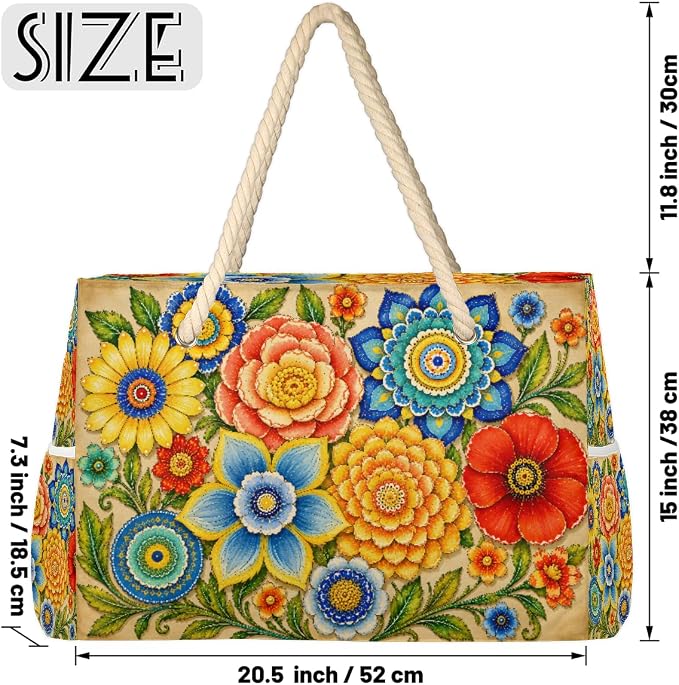 Large Beach Bag with Zipper Beach Bags for Women Water Resistant Swim Pool Bag - Image 4