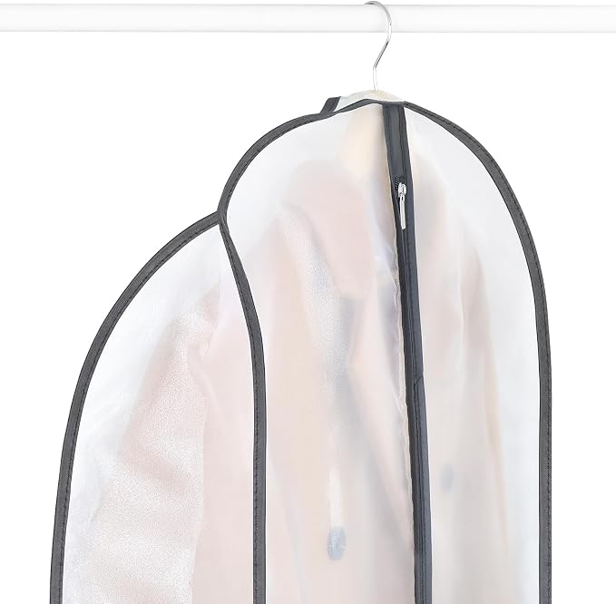 Zilink Breathable Leather Jacket Coat Storage Bags 60” Dress Bags for Gowns Long Dust Covers for Hanging Clothes with 7" Gussted Wrinkle Free for Leather Jacket Fur Coat Puffy Dress Storage, Set of 4 - Image 3