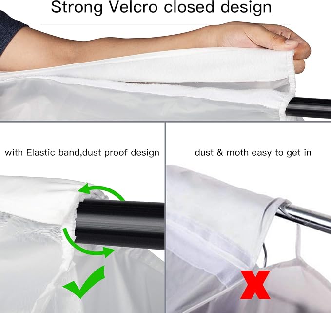 Zilink Hanging Clothes Bag Organizer 43 inch-2 Pack Large Garment Bags Suit Bag for Storage Hanging Clothes Cover for Suit Coats Dress Closet Storage (Hanger Not Included) - Image 4
