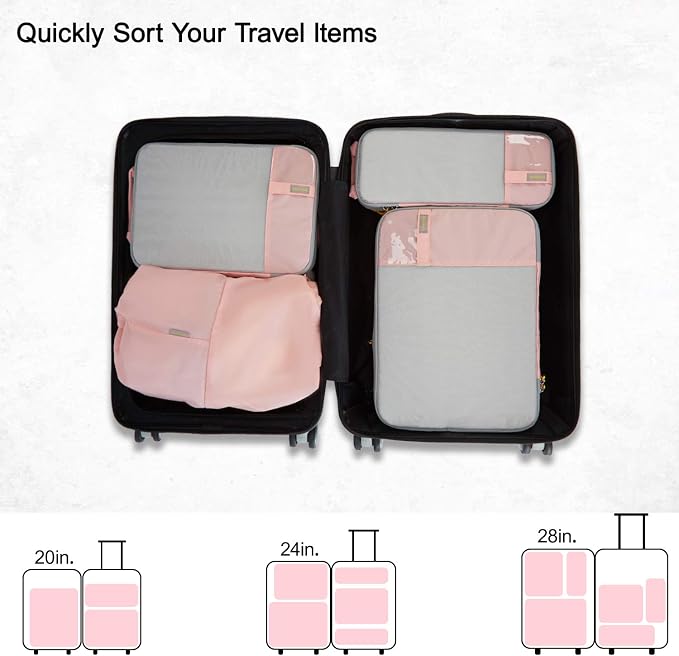 BAGSMART 6 Set /4 Set/2 Set Compression Packing Cubes for Travel, Lightweight Luggage Organizer Bags, Durable Space Saver Bags Travel Essentials - Image 3