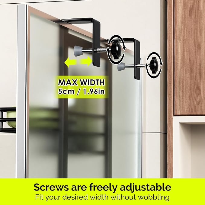 Orimade Over The Door Shower Caddy Adjustable 3 Tier Black,Bathroom Hanging Organizer Shelf Rustproof with 4 Hooks,Shower Basket with Soap Holder and Suction Cup - Image 4