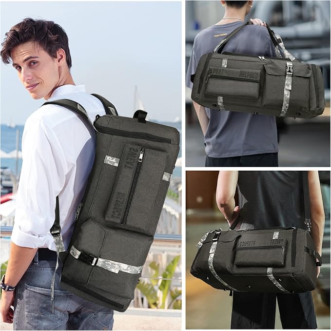 Gym Bags for Men Gym Duffle Bag Backpack 3-Way Sports Duffel Bags for Men with Shoe Compartment & Wet Pocket - Image 2