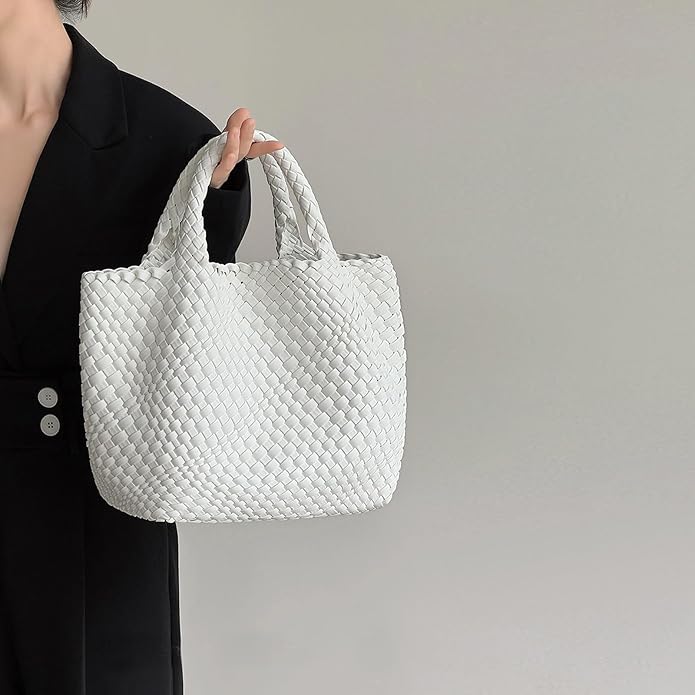 JINMANXUE Fashion Woven Bag Shopper Bag Travel Handbags and Purses Women Tote Bag Large Capacity Shoulder Bags - Image 2