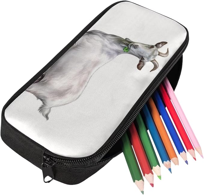 Kids Novelty Animal Backpack and Lunch Box for Boys Girls Student Lightweight 17 Inch School Domestic Goat Backpack with Lunch Bag Pencil Case Kids Comfy Padded Black Large Bookbag - Image 5