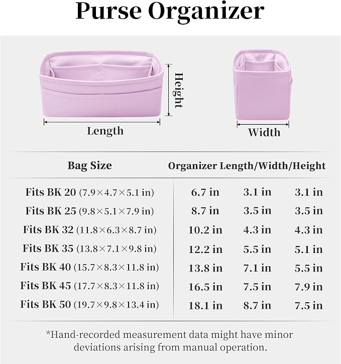 Satin Purse Organizer for Birkin 20, Mauve Sylvestre | Custom Fit, Multiple Pockets, Lightweight Purse Essentials, Ideal for Travel, Shopping, and Daily Use - Image 7