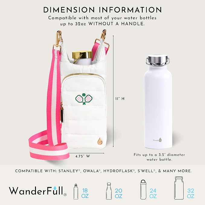 WanderFull® Original HydroBag®, Fits Up to 32 oz Water Bottle Holder with Strap, Gift for Women, Hands-Free Crossbody, Water Bottle Carrier Bag with Phone Pocket - Image 3