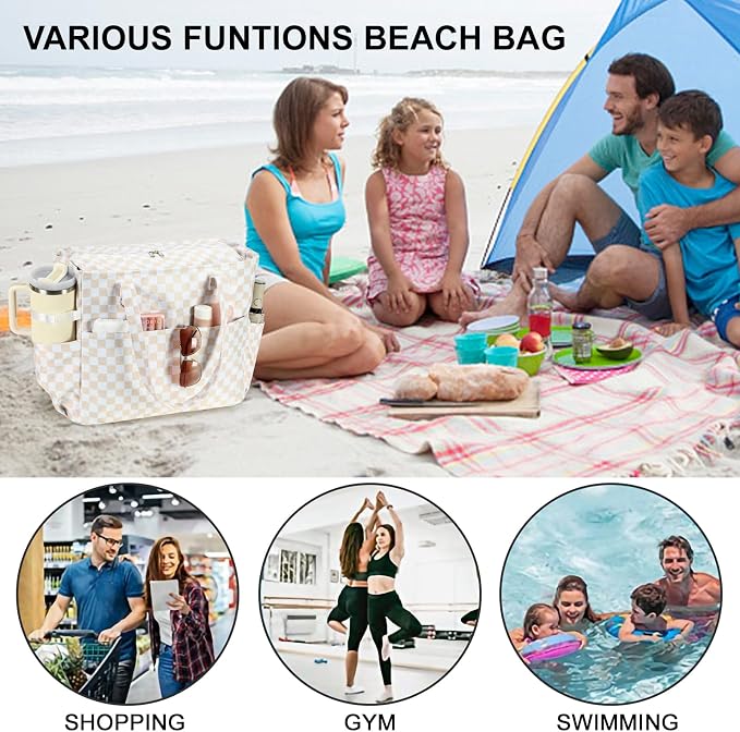 Bluboon Waterproof Beach Tote Pool Bags for Women Ladies Extra Large Carry On Bag With Wet Compartment for Weekender Travel - Image 7