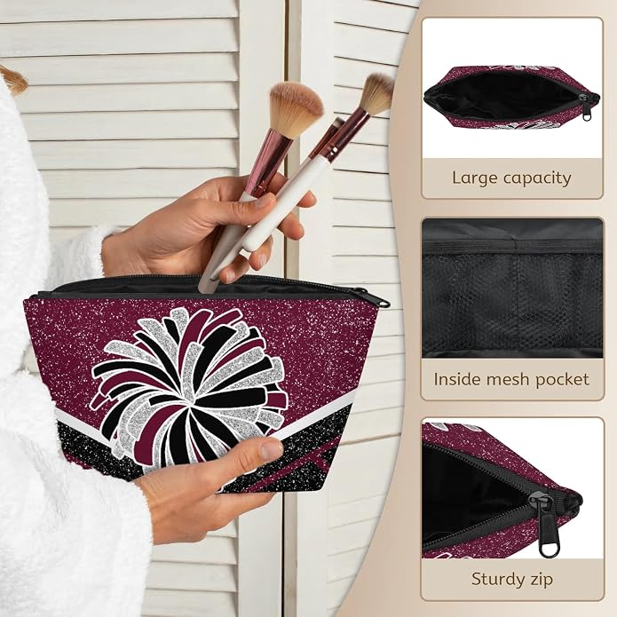 Cheerleading Dance Bag for Women Cheer Team Sport Gym Makeup Cosmetic Bag 2 Pcs Set - Image 7