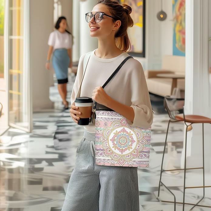 HUGS IDEA Boho Bags for Women Leather Handbag Shoulder Bucket Crossbody Purse - Image 3