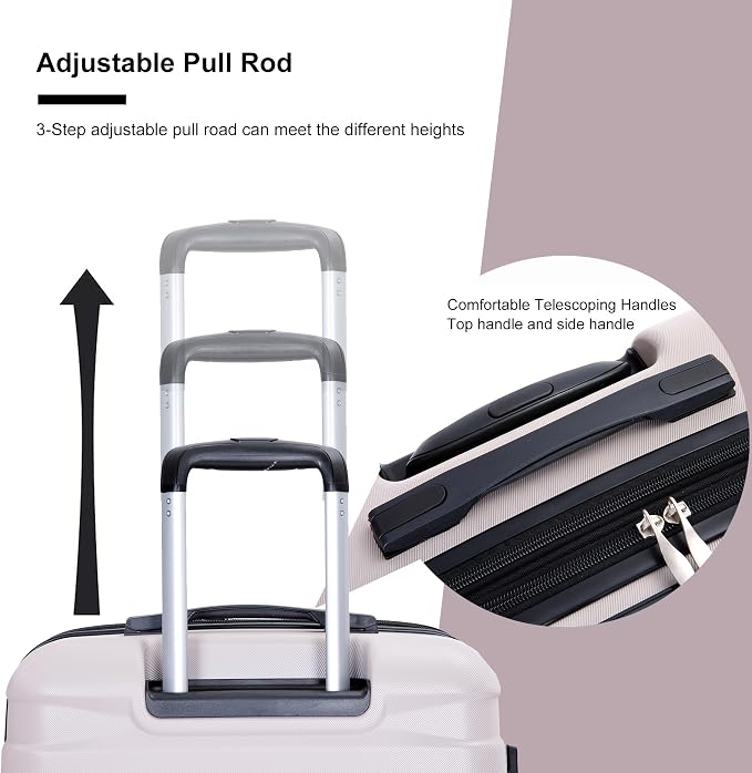 Travelhouse Hardside 3-piece Luggage Set, PC suitcases with Spinner Wheel | Double Spinner Wheels,TSA Lock, Underseat Waterproof Duffel Bag - Image 7