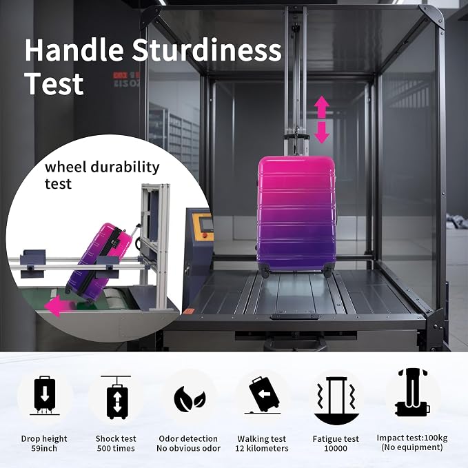 Merax Luggage Sets 3 Piece, Hardside Suitcase Set with Spinner Wheels | Lightweight Expandable Gradient Color Luggage 20+24+28 IN,Purple and Pink - Image 7