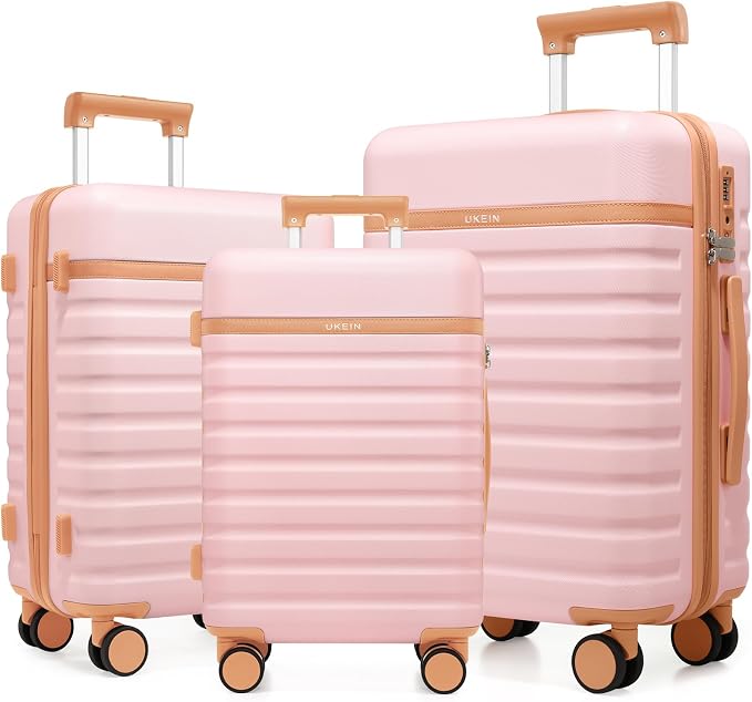 3 Piece Luggage Set, Durable ABS Hardshell Carry On Suitcase Set with Silent Spinner Wheels, YKK Zipper & TSA Lock, Lightweight Large Travel Checked Luggage,20/24/28 Inch by Unknown
