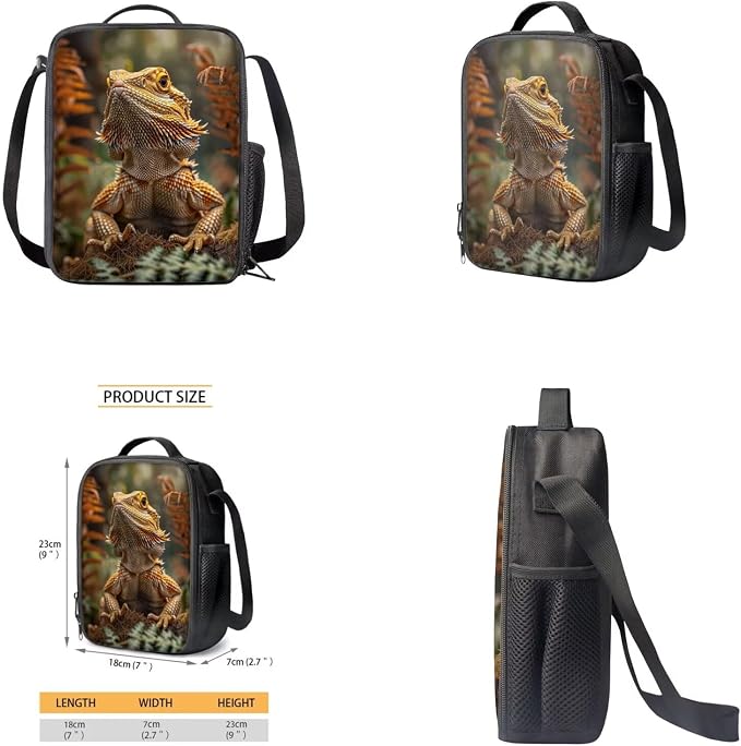 Dragon Lizard Backpack for Kids Boys Backpack with Lunch Box Water Bottle Pouch and Big Pencil Case 4PCS Set Bookbag with Front Pocket 17 inch Sturdy School Bag Kids Back to School Essentials - Image 4