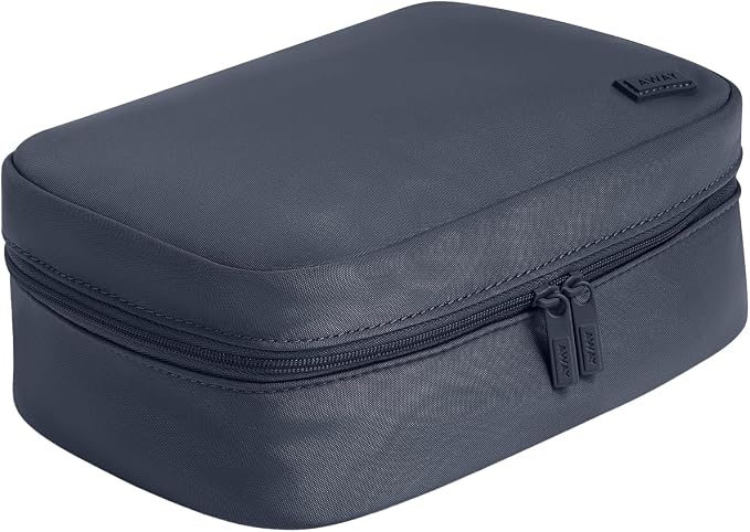 Away Small Toiletry Bag - Water-Repellent Travel Toiletry Bag with Clamshell Opening, Interior Compartments, Retractable Top Handle - Navy Blue - Image 2