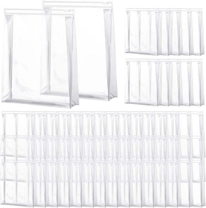 Xuniea 100 Pcs Mini Clear Makeup Bag PVC Small Travel Toiletry Organizer Pouches Bulk Waterproof Transparent Plastic Cosmetic Bag with Zipper for Women Men Travel(5.1'') by Xuniea
