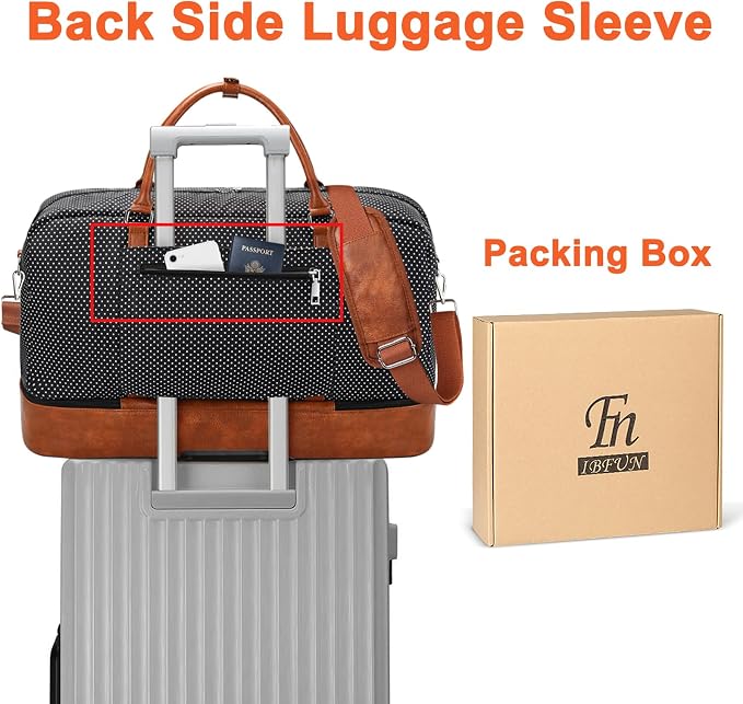 IBFUN Weekender Bags for Women, 21" Weekender Travel Bag, Travel Duffle Bag with Shoe Compartment Carry on Overnight Duffel Bag for Weekend Travel Business Trip - Image 6